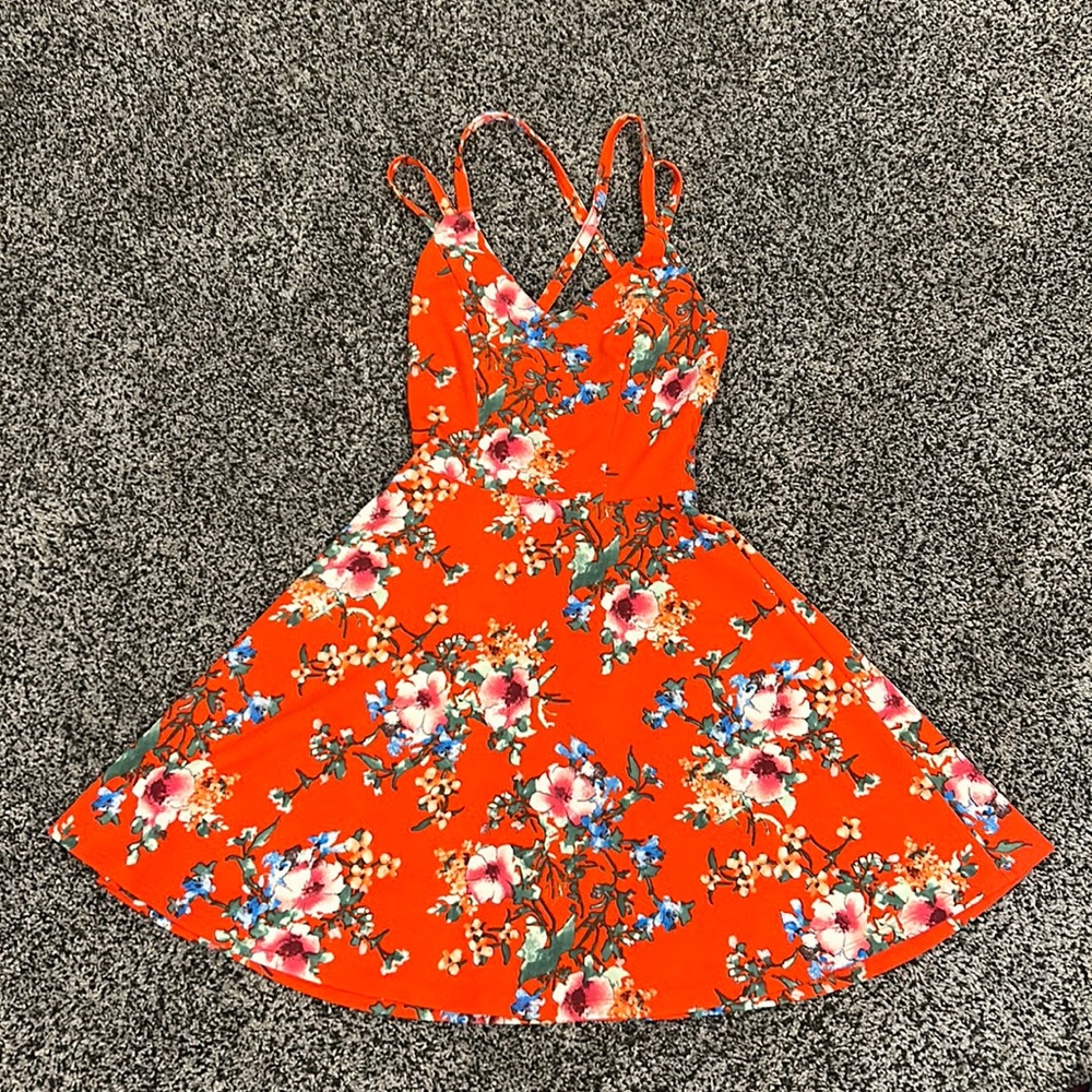 Trixxi juniors XXS red floral pattern dress
